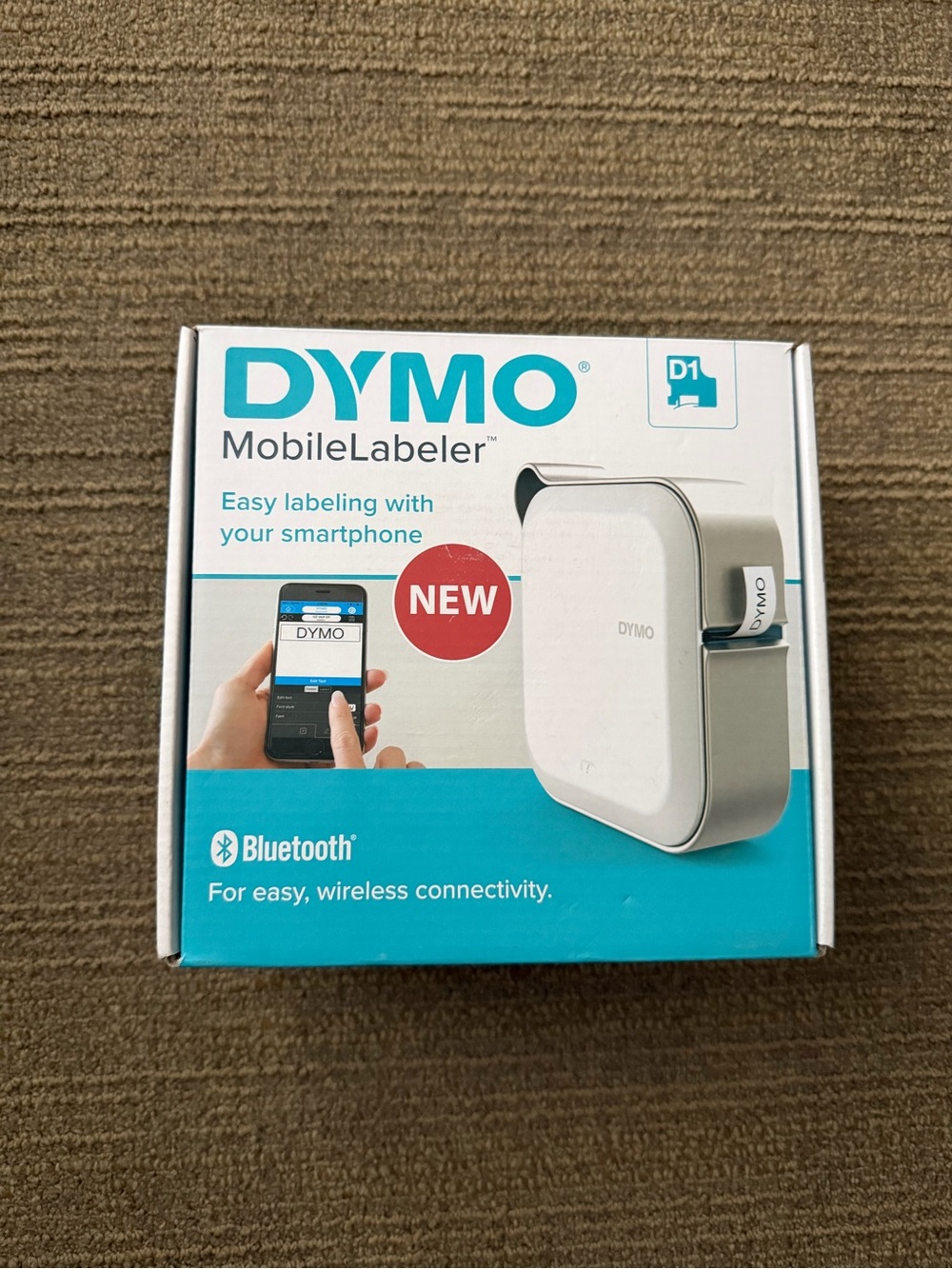 Dymo MobileLabeler Bluetooth Label Maker - White & Teal Accents